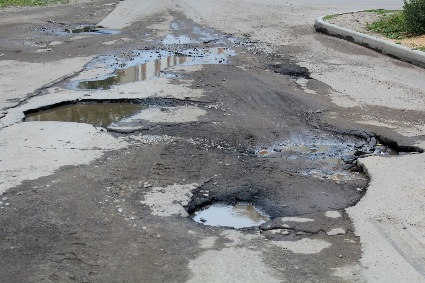 road with potholes